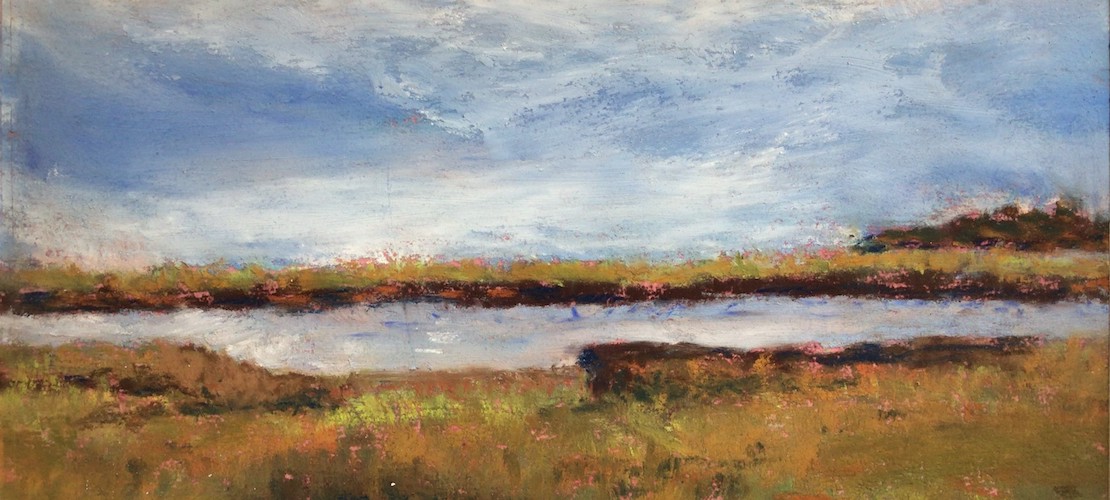 A marshland painting in pastel.